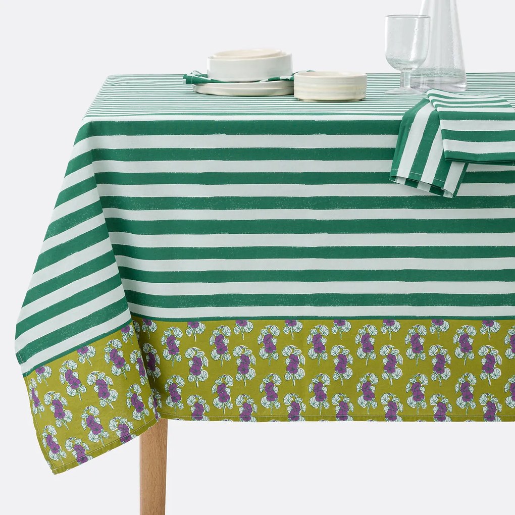 Bedrukt tafelkleed in gewassen katoen, Marles