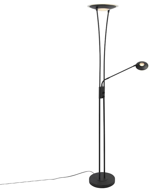 Moderne vloerlamp zwart incl. LED met leesarm - Ibiza