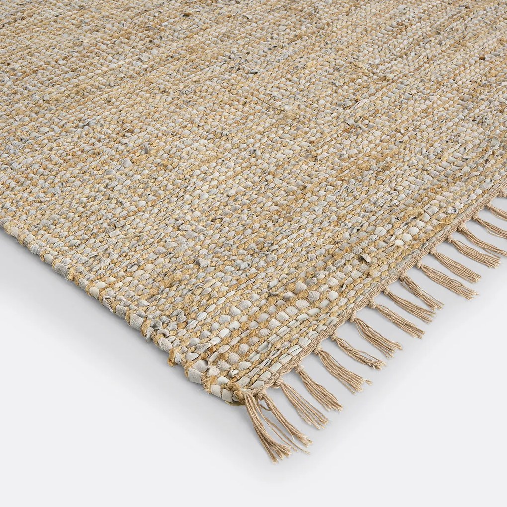 Vloerkleed in jute en leer, Aidas
