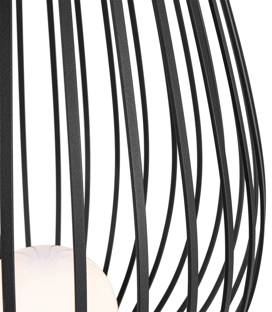 Set van vloerlampen zwart met opaal 110 cm en 70 cm IP44 - Angela