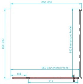 van Rijn ST04 douchecabine mat zwart 90x90cm