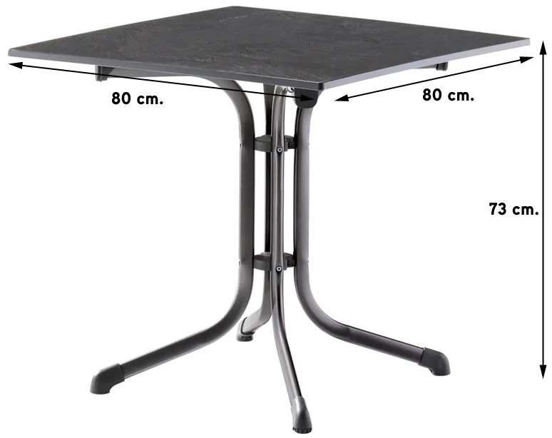 Sieger Boulevard klaptafel 80x80 cm.