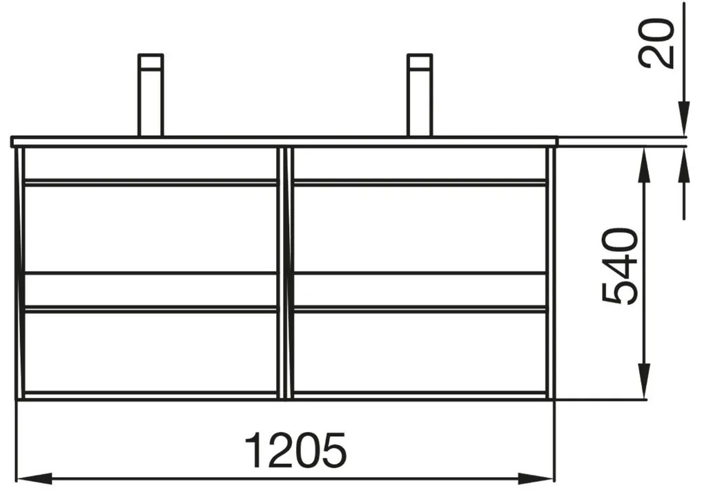 Muebles Resh badkamermeubel eiken 120cm zwarte wastafel met 2 kraangaten