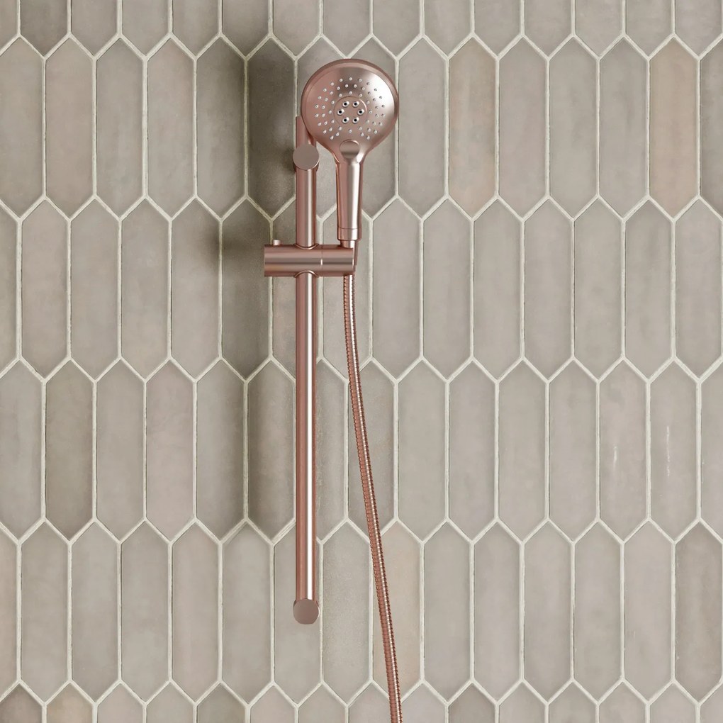 Saniclear Copper glijstangset met 2 standen handdouche geborsteld koper