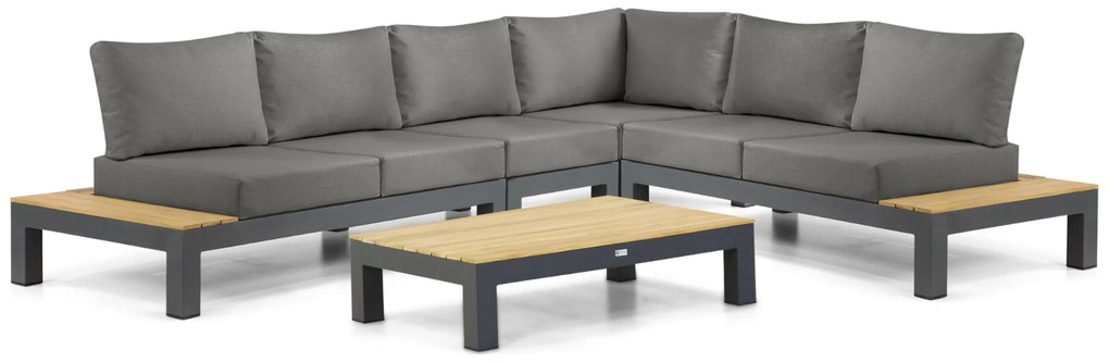 Loungeset 6 personen Aluminium/Teak Grijs Lifestyle Garden Furniture Vittoria