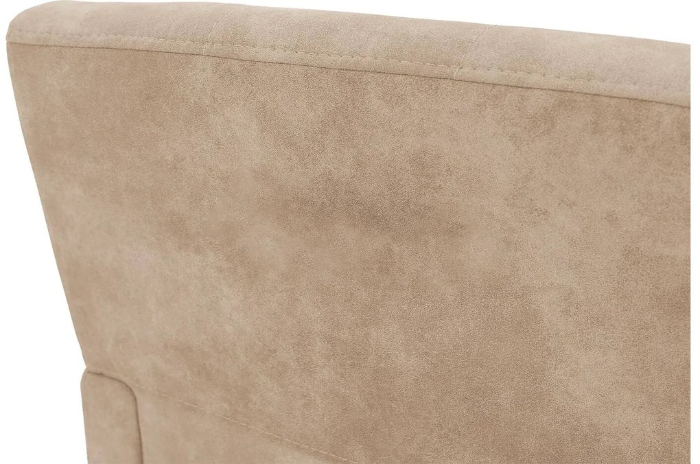 Goossens Eetkamerstoel Oliver beige microvezel met armleuning en met wielen, stijlvol landelijk