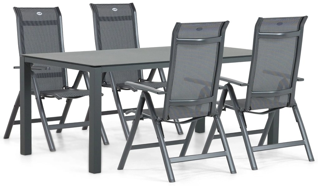 Tuinset 4 personen 180 cm Aluminium/textileen Grijs Hartman Alice/Mateo