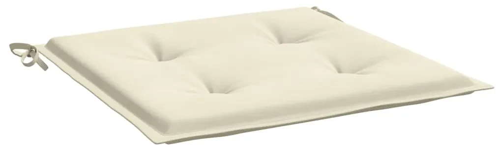 vidaXL Tuinstoelkussens 2 st 40x40x3 cm stof crèmekleurig