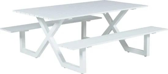 Napels picknicktafel - 180x170 - aluminium - mat wit