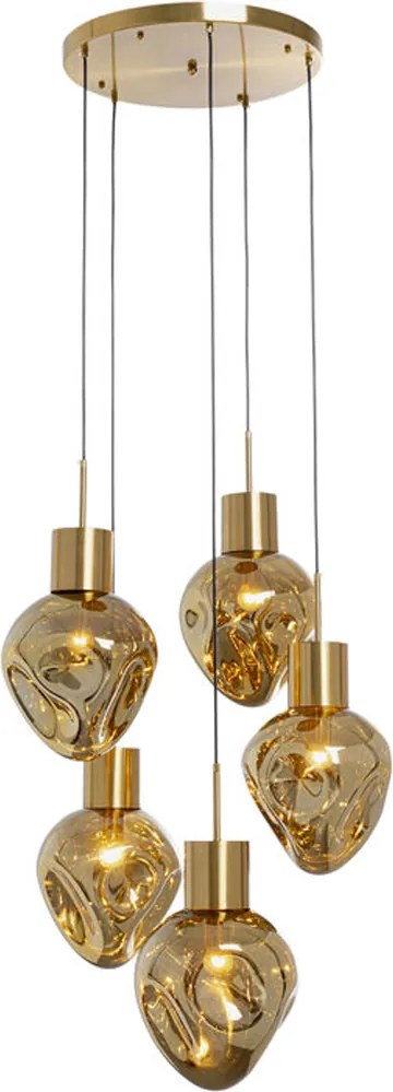 Trapse Hanglamp Gedeukt Glas Goud