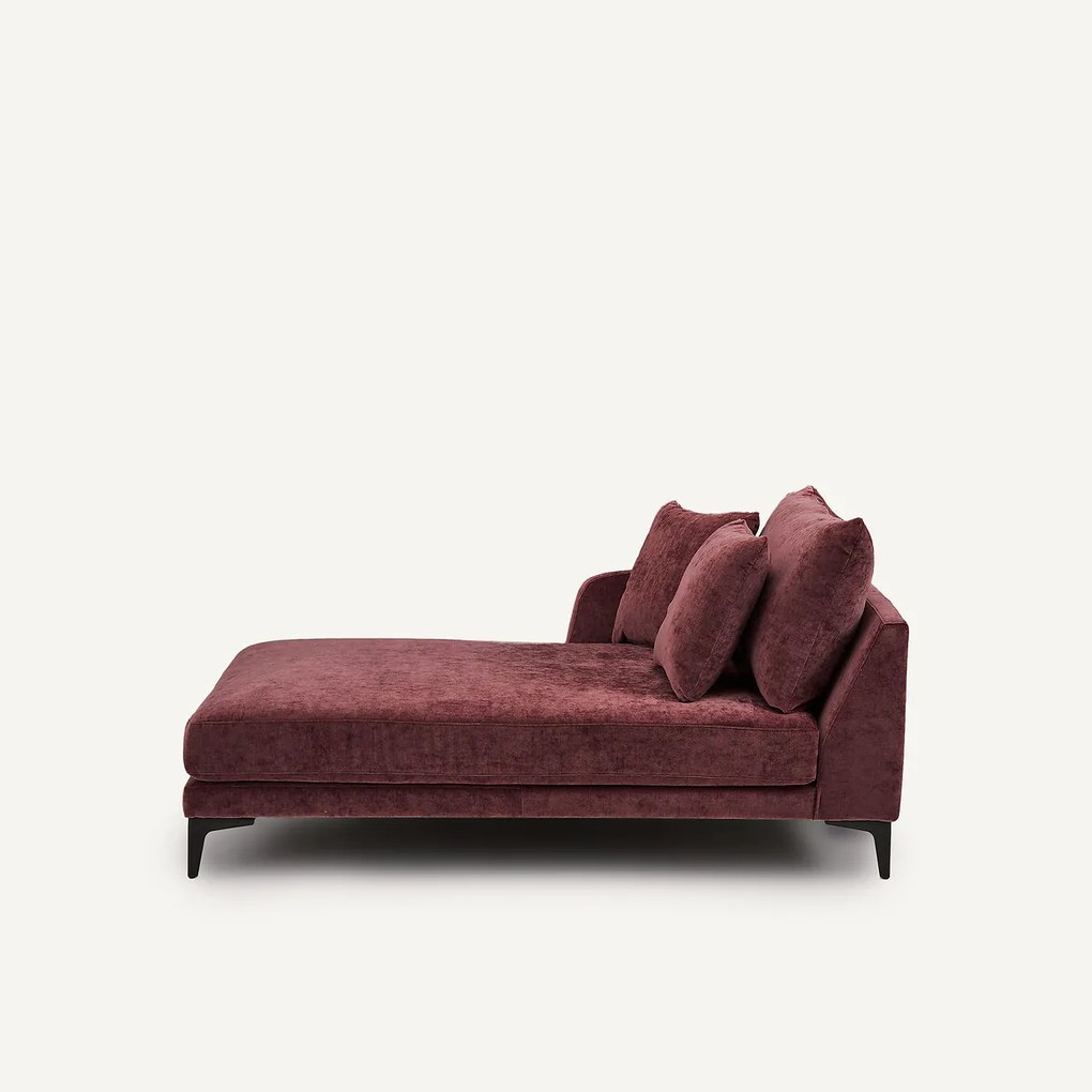 Longchair van fluweelmix, MODERNISTE, ontwerp Emmanuel Gallina