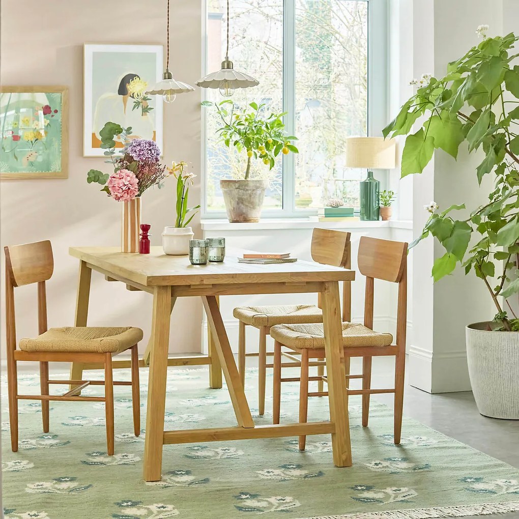 Tafel met verlengstukken 6/8 personen in massief dennenhout, Cinto