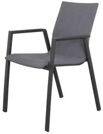 Lima/Kings 4-persoons stapelbare dining tuinset 180x100 cm. - Antraciet