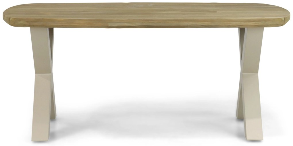 Dining Tuintafel rechthoekig 180 x 100 cm Aluminium/Teak Taupe Falcon/Cardiff