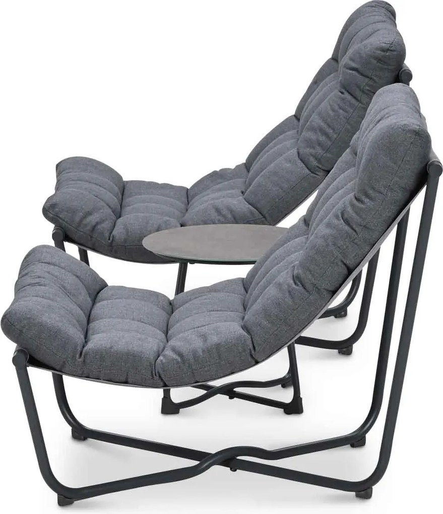 Garden Impressions Zensa loungeset 3-delig - donker grijs
