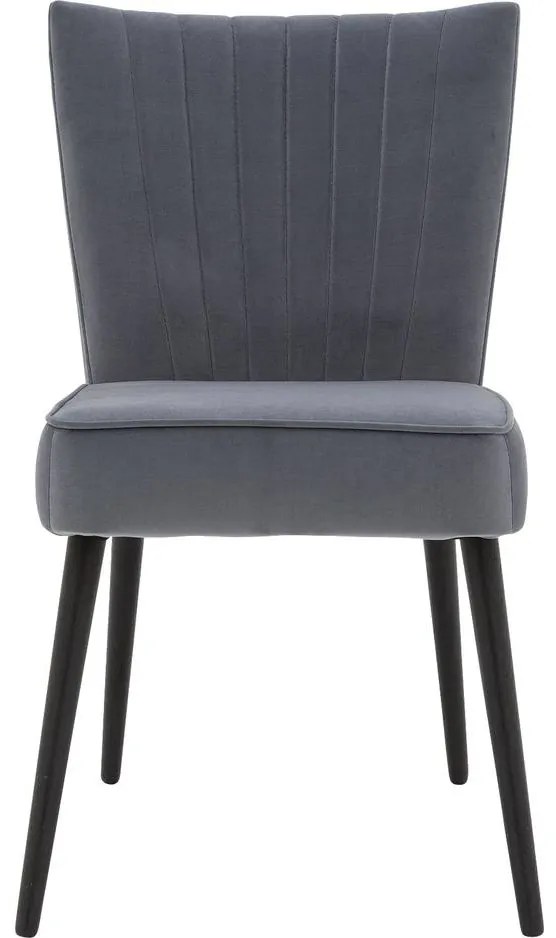 Goossens Eetkamerstoel Rob blauw velvet stof leuning, urban industrieel