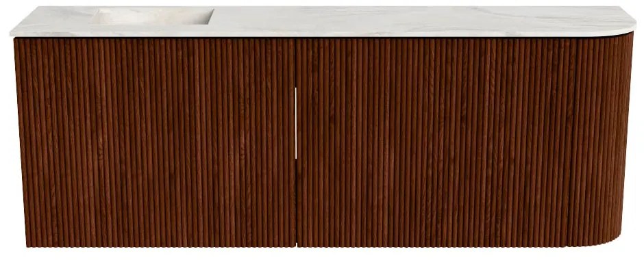 Mondiaz Joya DLux 110cm toiletmeubel ronding rechts ruby met wastafel faye links zonder kraangat ostra