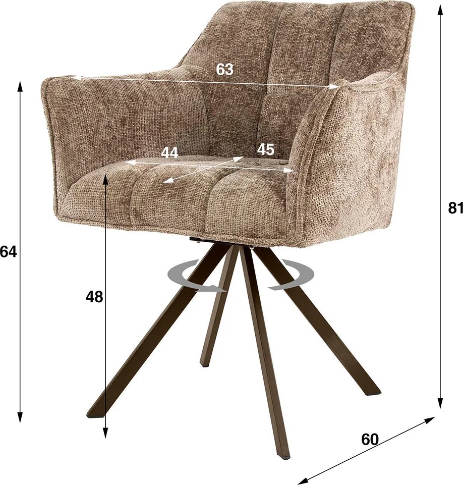 Draaibare Eetkamerstoel Champagne