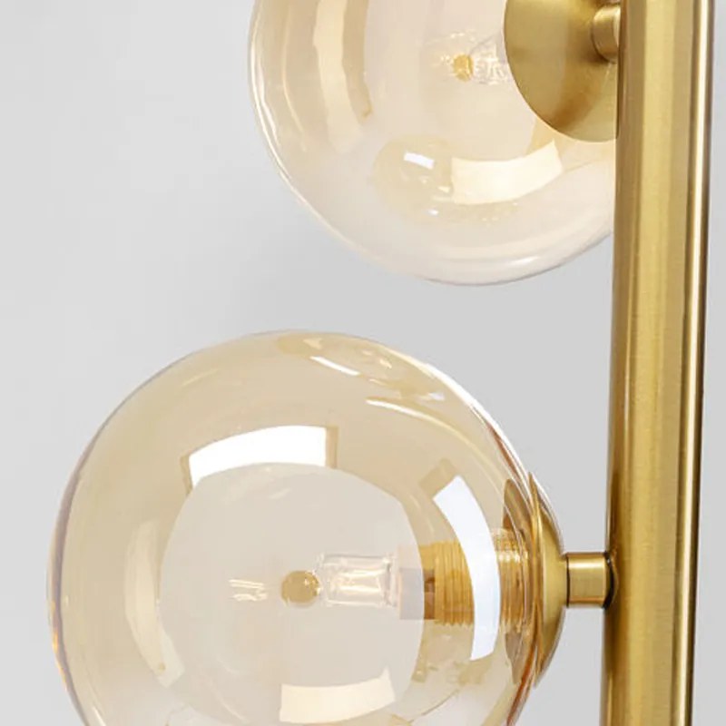 Vloerlamp Met Glazen Bollen Messing