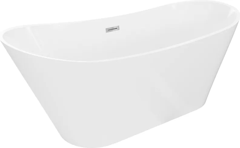 Mexen Dora vrijstaand bad 150 x 75 cm, wit, chroom overloop - 52071507500-01