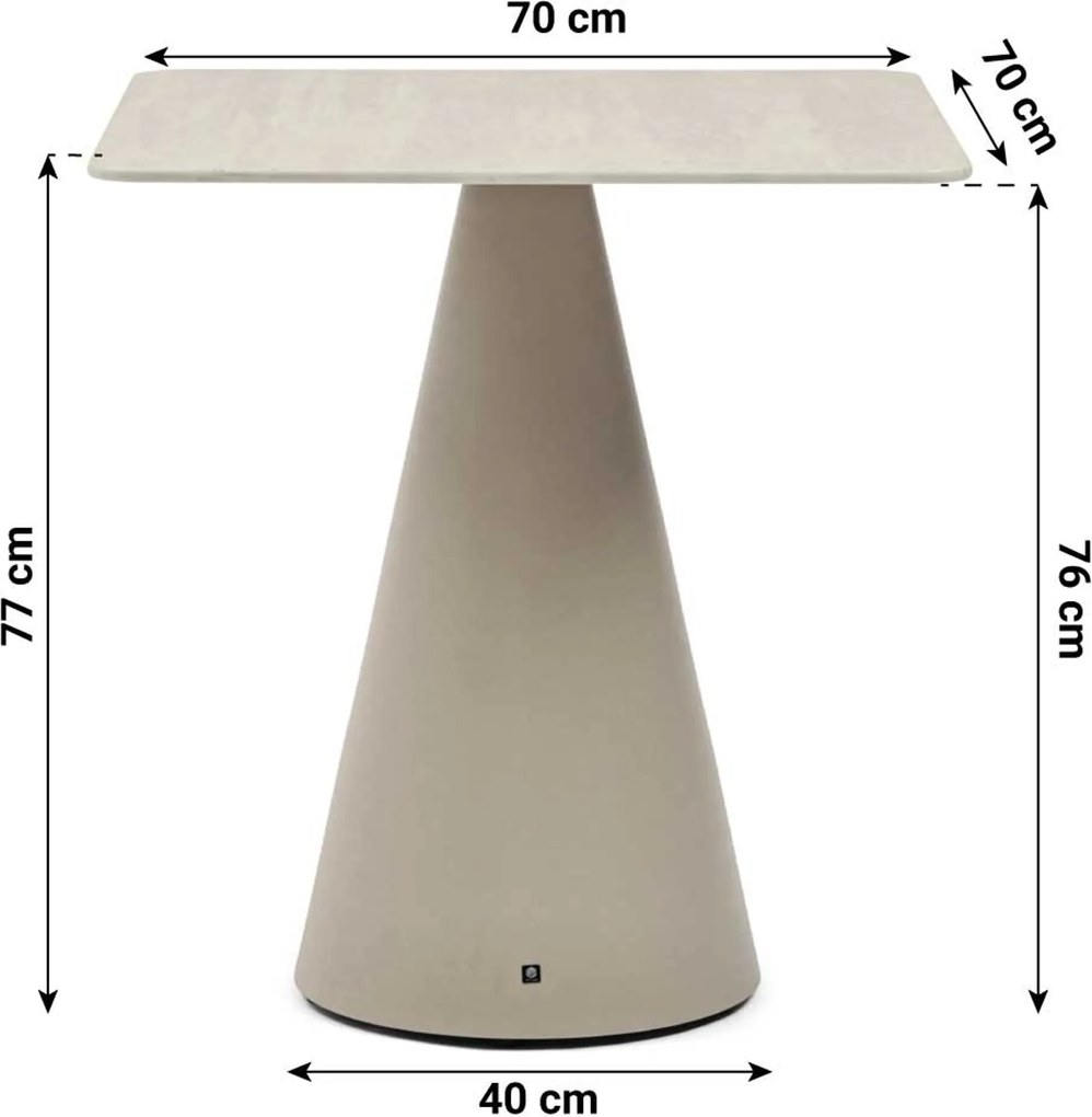 Dining Tuintafel vierkant 70 x 70 cm Zand/Beige Santika Serino