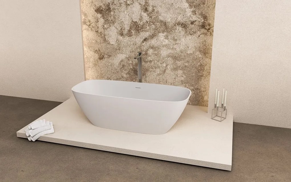 Polysan Medina vrijstaand bad wit mat solid surface 165x70cm