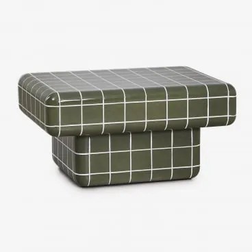 Rechthoekige Salontafel Met Cementtegel-look Eleonor 70 X 50 Cm & Ether Groen - Sklum