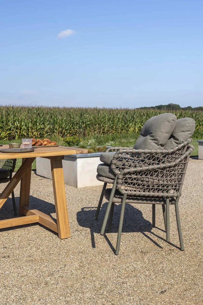 4 Seasons Outdoor Jura tuinset olijfgroen met Noah tafel 260 cm * Sale *  Tuinset    taupe weerbestendig