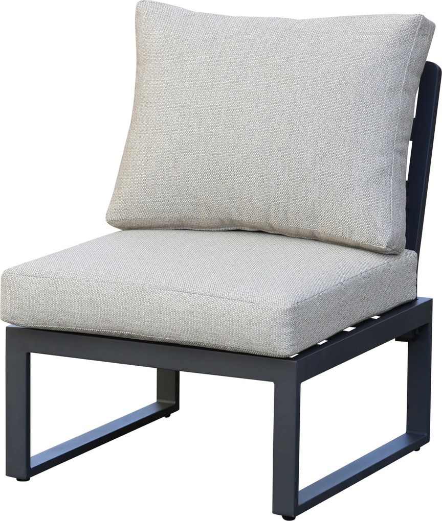 Lola middenelement aluminium antraciet soft grey kussens