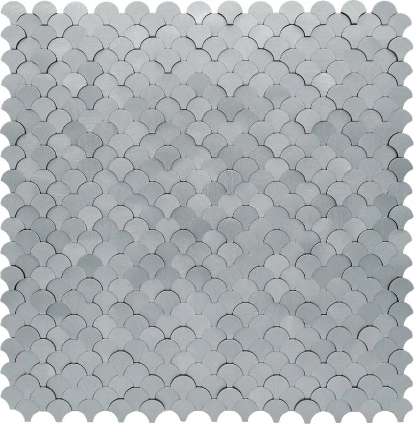 Zelfklevende Mozaïektegels Metaal | Visschub Zilver | 28,8×29,8 cm | Keuken, Bad & WC