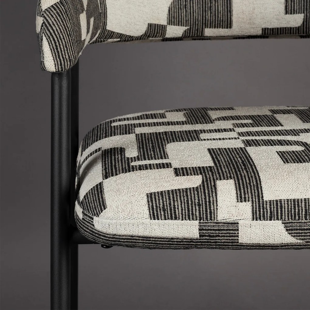 Dutchbone Miyo Design Eetkamerstoel Zwart Wit