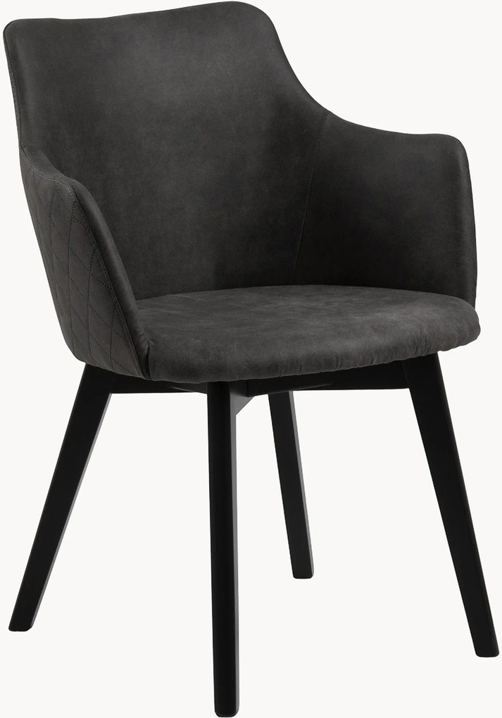 Gestoffeerde eetkamerstoelen Bella met armleuningen, 2-delig