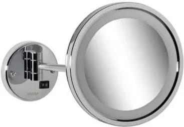 Mirror make-up spiegel met LED-verlichting en 1 arm en 3x vergrotend 21,5 cm, chroom
