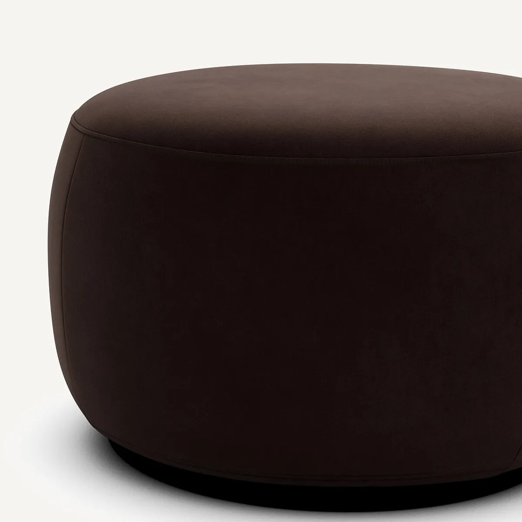 XL poef, in fluweel, Rosebury, ontwerp door Emmanuel Gallina