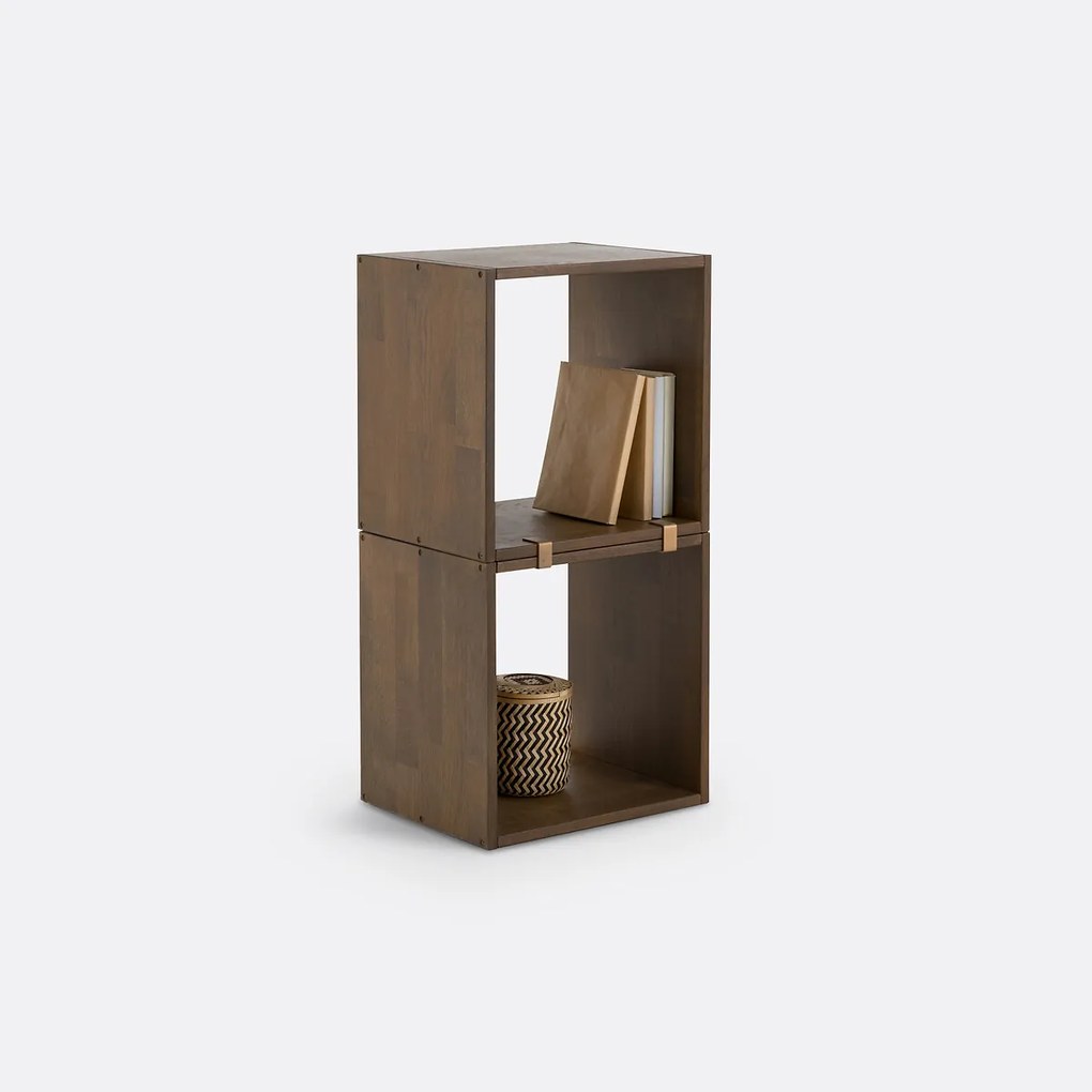 Set van 2 opbergkubussen, massief eiken, EDGAR