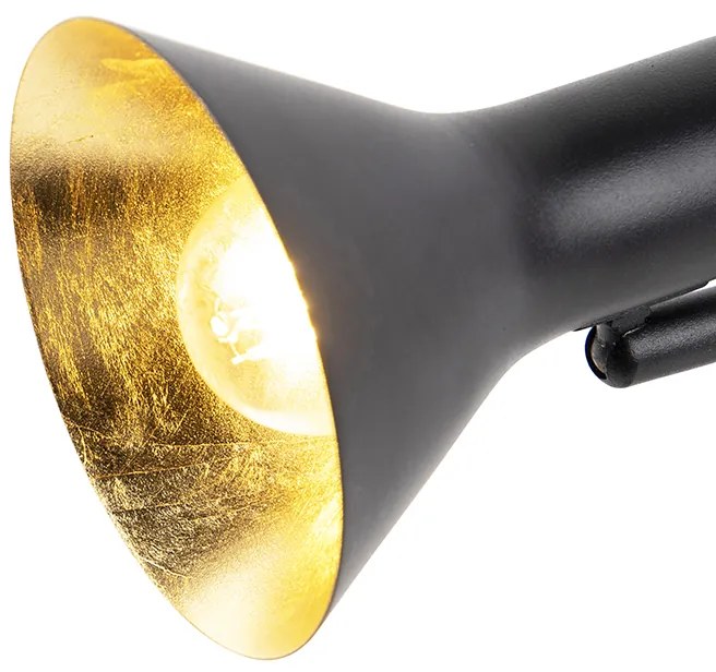 Moderne tafellamp zwart met goud 1-lichts - Magno Modern E14 rond Binnenverlichting Lamp