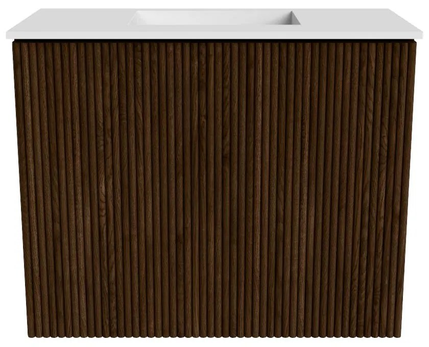 Mondiaz Joya 50cm toiletmeubel walnut met wastafel faye midden zonder kraangat talc