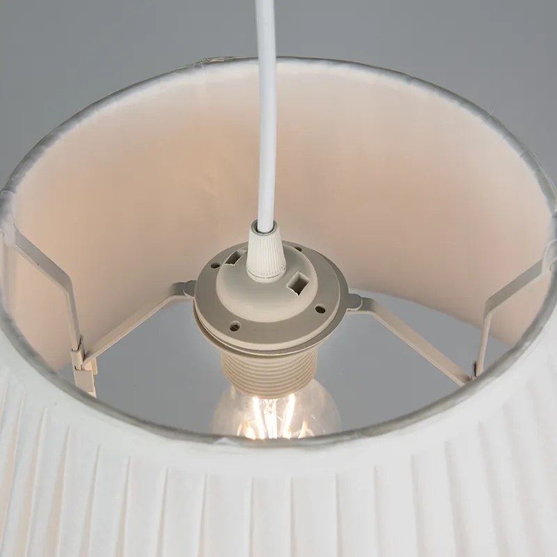 Retro hanglamp wit 35 cm - Plisse