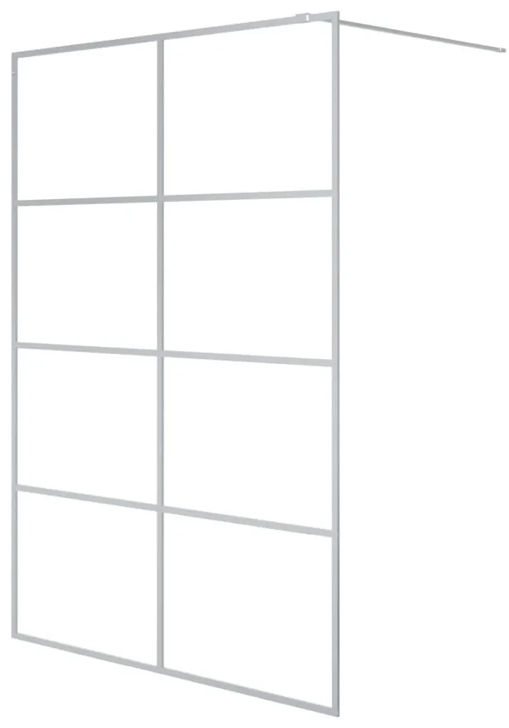 vidaXL Inloopdouchewand 140x195 cm transparant ESG-glas zilverkleurig