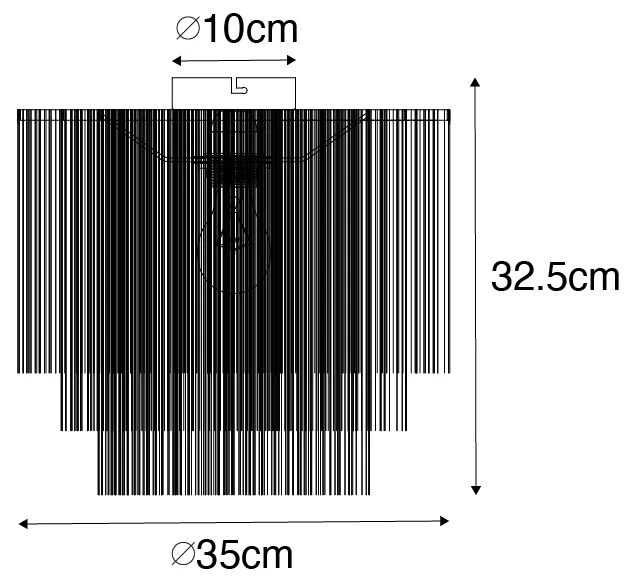 Oosterse plafondlamp goud crème kap met franjes - Franxa