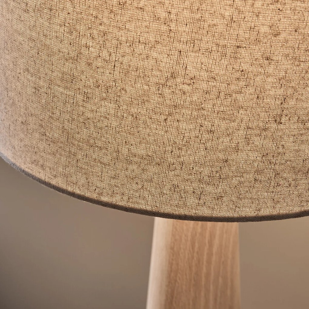 Lamp in eikenhout en linnen, Nestwood