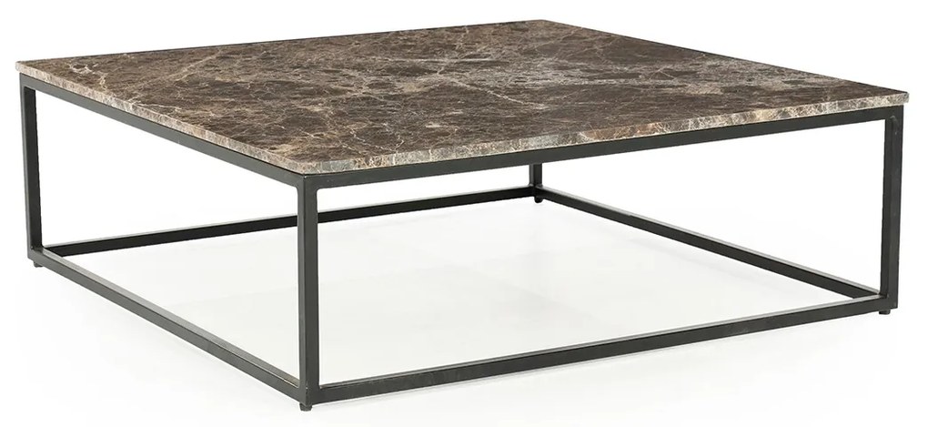 Vierkante Salontafel Van Bruin Marmer - 98 X 98cm.