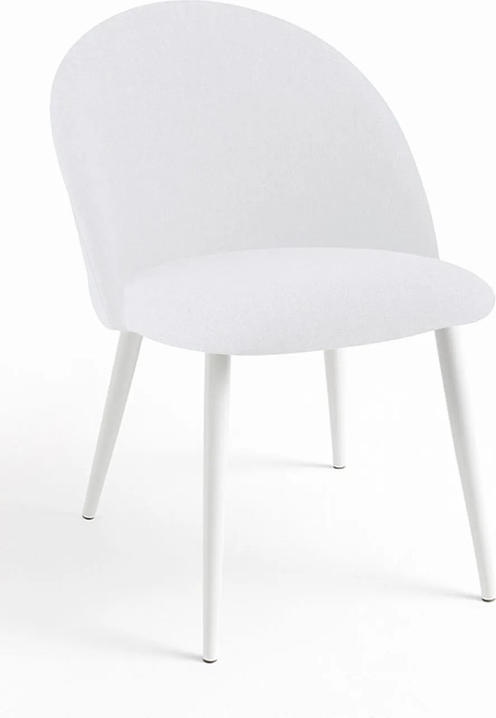 Set 4 White Vint Stoffen Stoelen