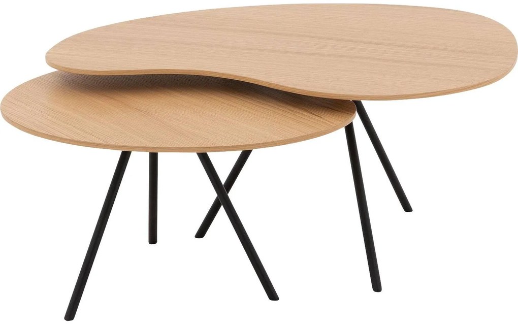 Goossens Salontafel Zyan organisch, hout eiken blank, modern design, 76 x 36 x 69 cm