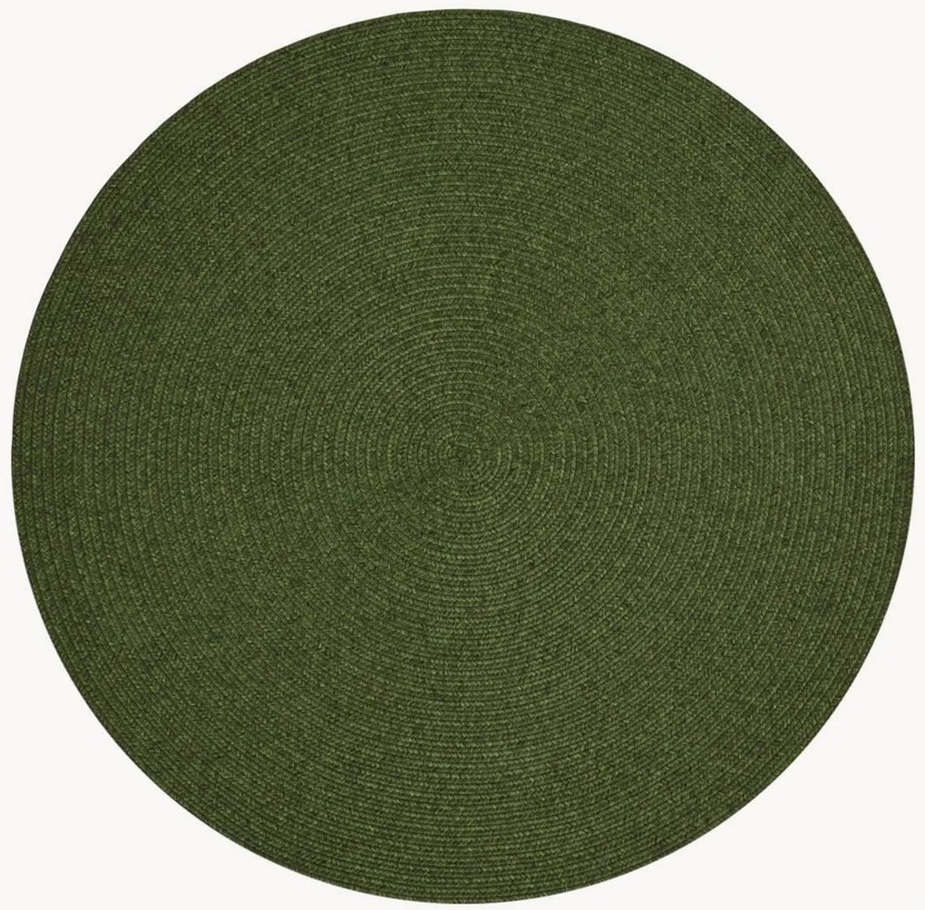 Rond in- & outdoor laagpolig vloerkleed Trenzado