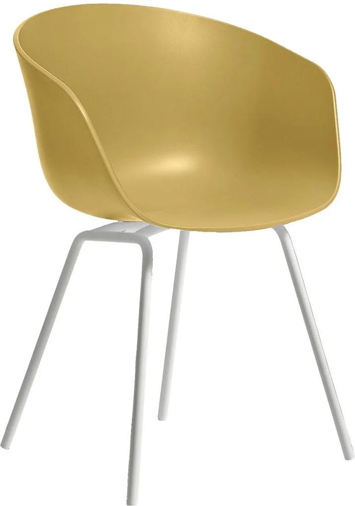 Hay About a Chair AAC26 stoel met wit onderstel Mustard