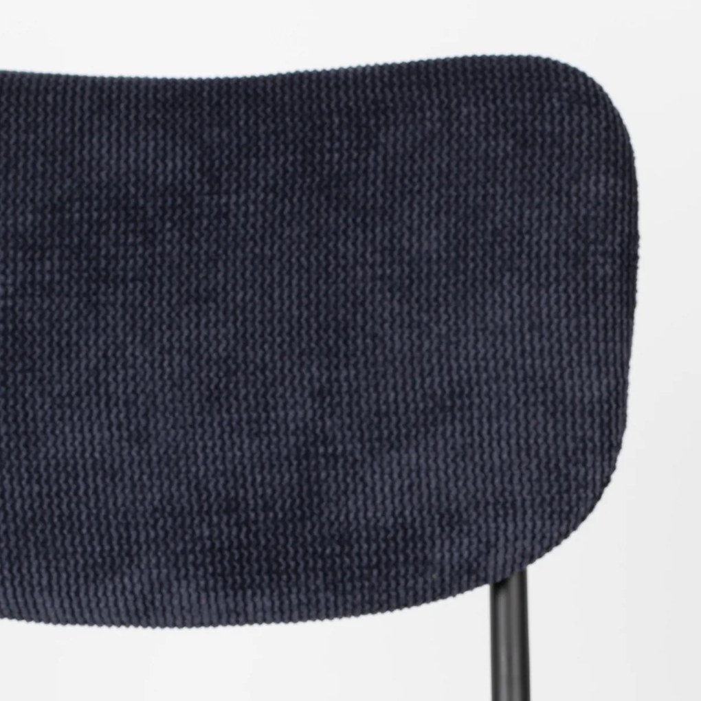 Zuiver Benson Lage Barkruk Stof Donkerblauw