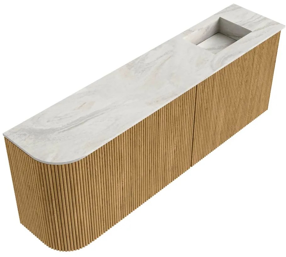 Mondiaz Joya DLux 110cm toiletmeubel ronding links oak met wastafel faye rechts 1 kraangat ostra