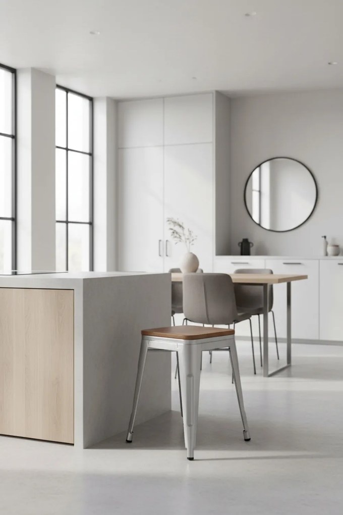 Taburete Torix Pequeńo Madera Natural