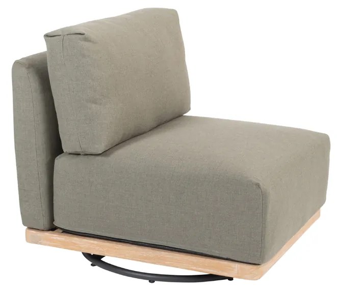 4 Seasons Outdoor Yara draaibare loungestoel met frame van RVS en geborsteld teak * Sale *    houtkleur weerbestendig